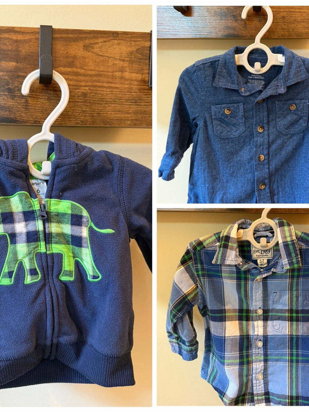 OshKosh B Gosh /Okie Dokie/Carter's Toddler Boys Hoodie and Plaid Shirts Bundle